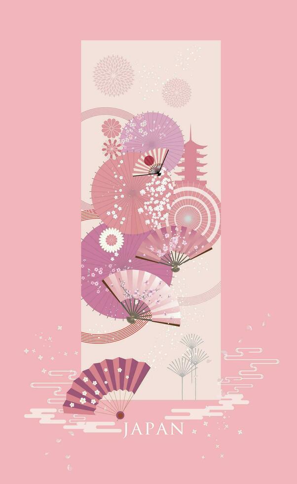 Japanese style pattern background or cover design. vector