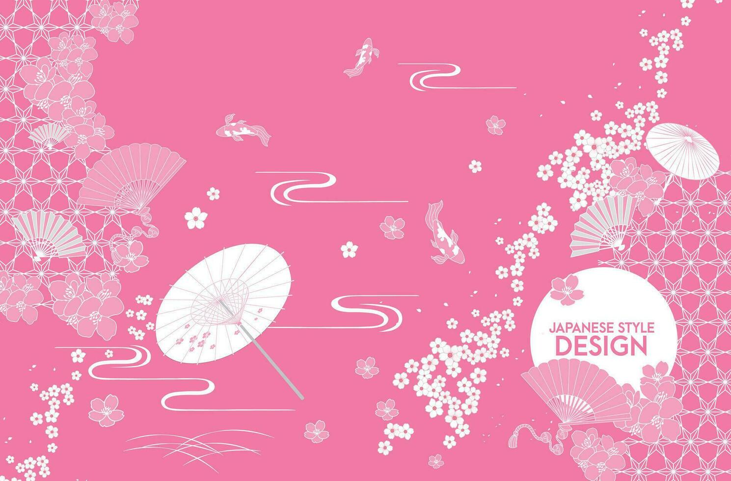 Japanese style pattern background or cover design. vector