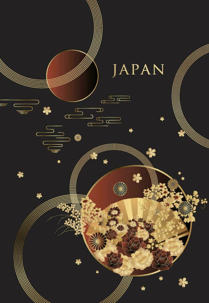 Japanese style pattern background or cover design. vector