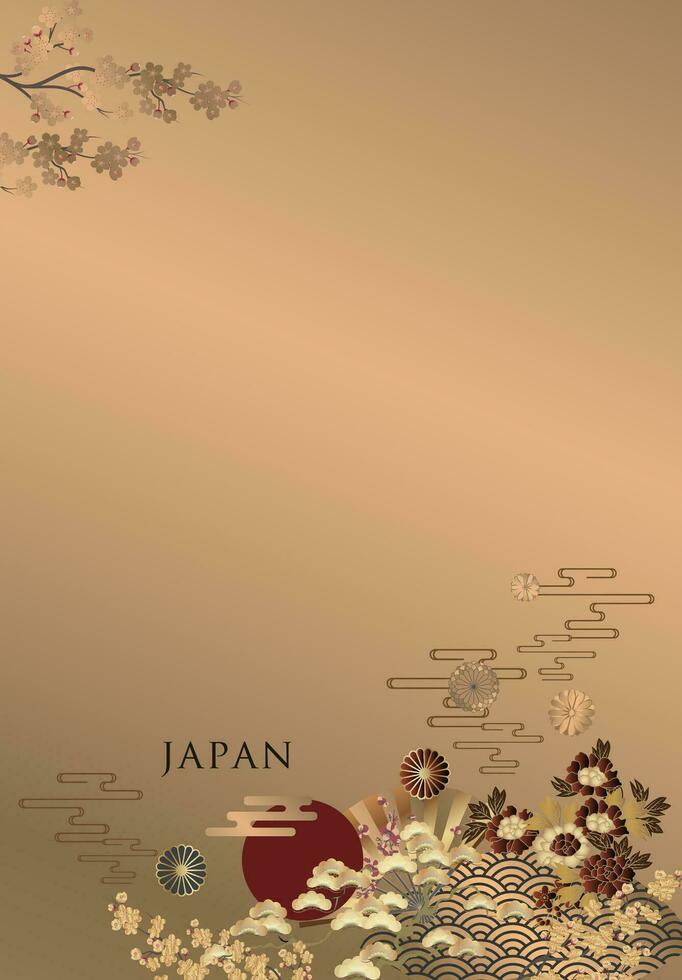 Japanese style pattern background or cover design. vector