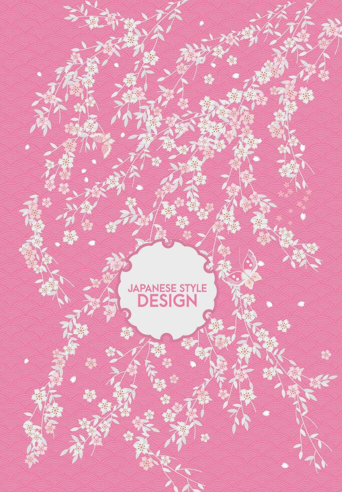 Japanese style pattern background or cover design. vector