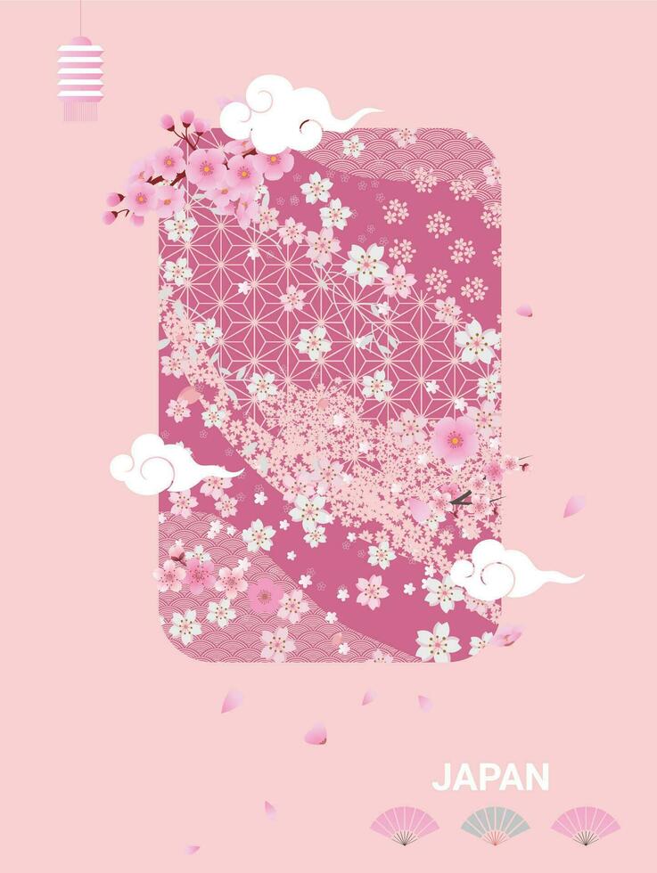 Japanese style pattern background or cover design. vector