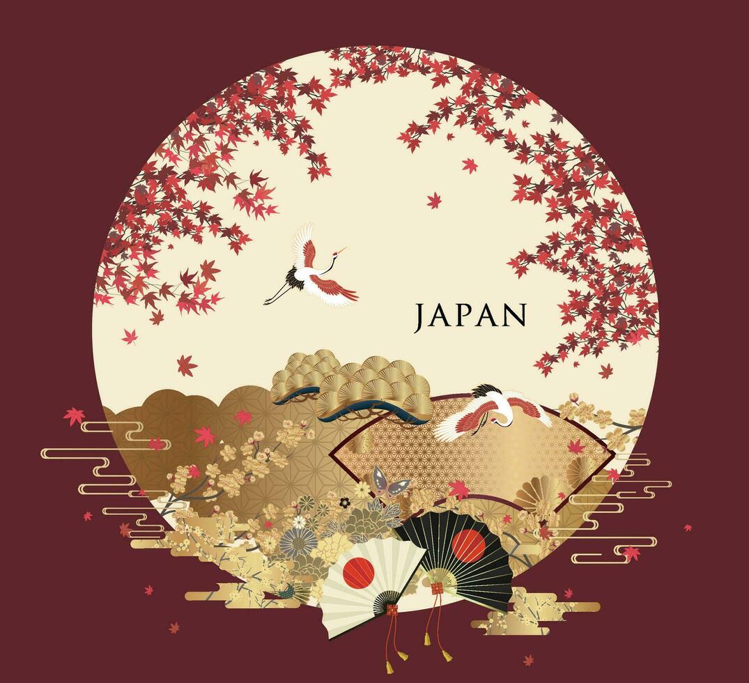 Japanese style pattern background or cover design. vector