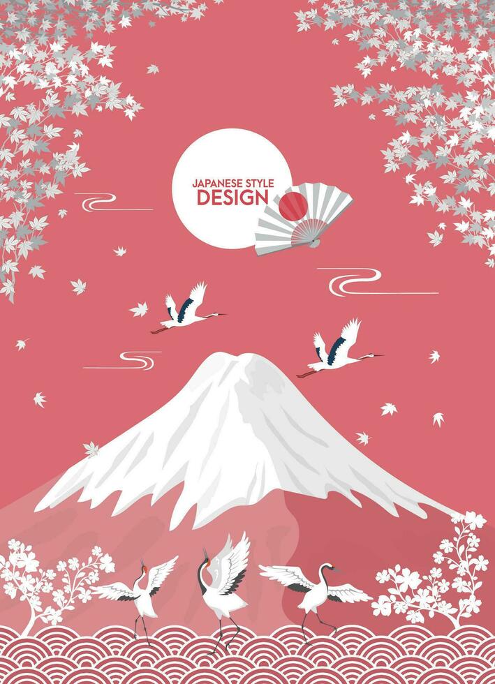 Japanese style pattern background or cover design. vector