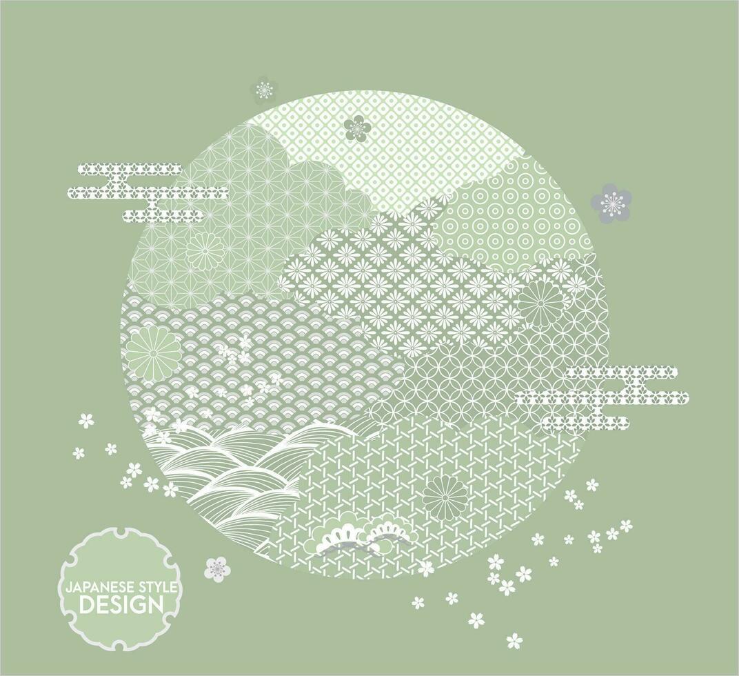 Japanese style pattern background or cover design. vector
