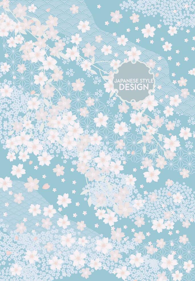 Japanese style pattern background or cover design. vector