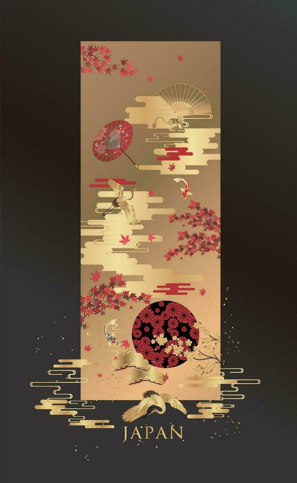 Japanese style pattern background or cover design. vector