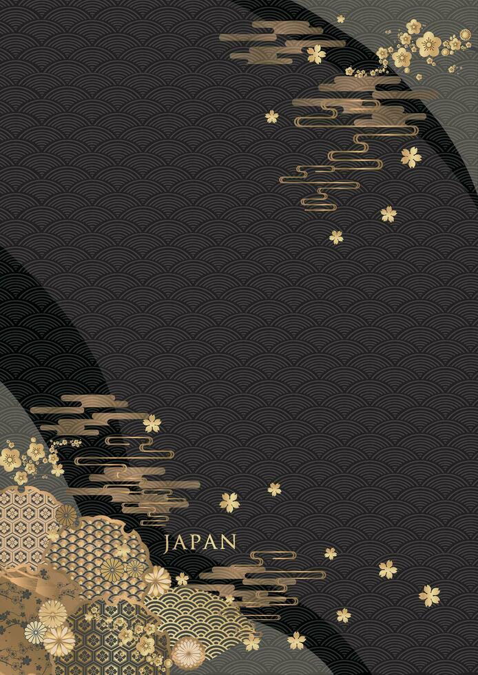 Japanese style pattern background or cover design. vector