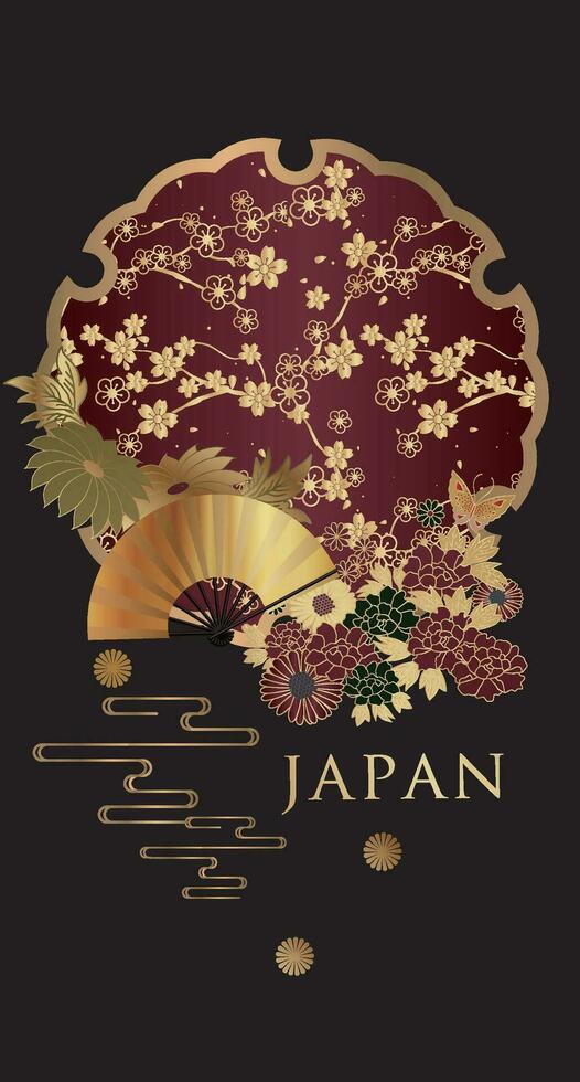 Japanese style pattern background or cover design. vector