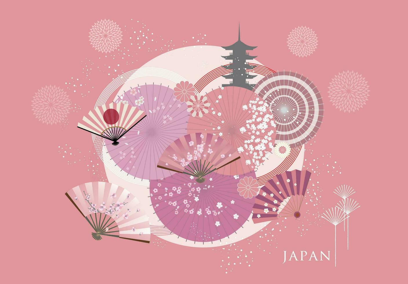 Japanese style pattern background or cover design. vector