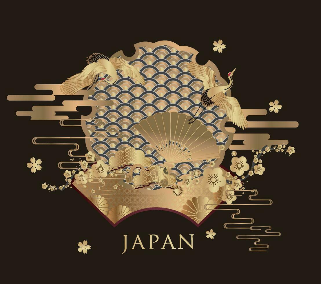 japonés estilo modelo antecedentes o cubrir diseño. vector