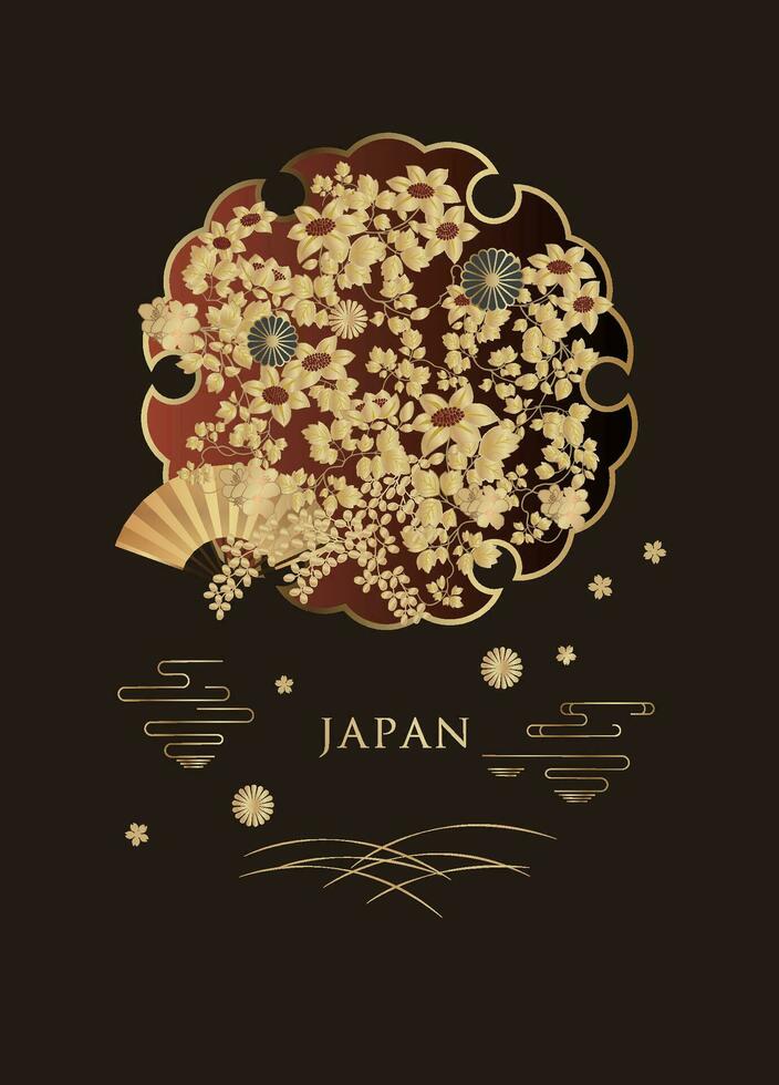 Japanese style pattern background or cover design. vector