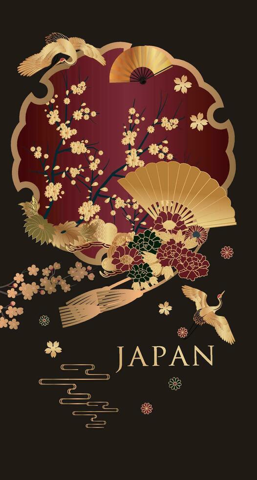 japonés estilo modelo antecedentes o cubrir diseño. vector