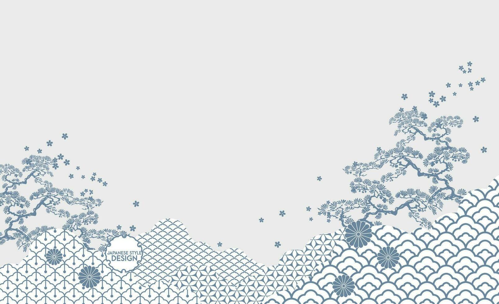 Japanese style pattern background or cover design. vector