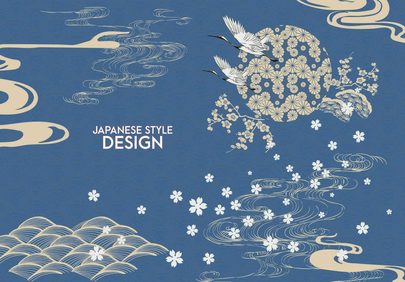 Japanese style pattern background or cover design. vector