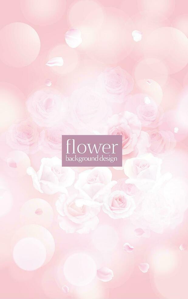 Romance rose flower background design. vector