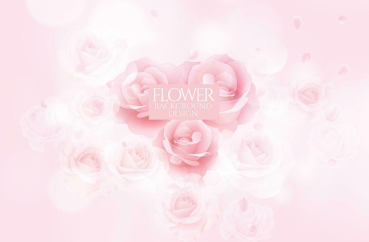 Romance rose flower background design. vector