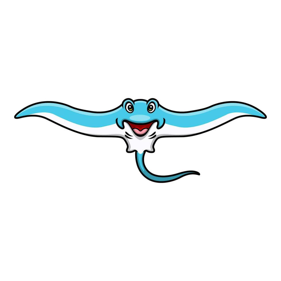Cute stingray cartoon on white background vector