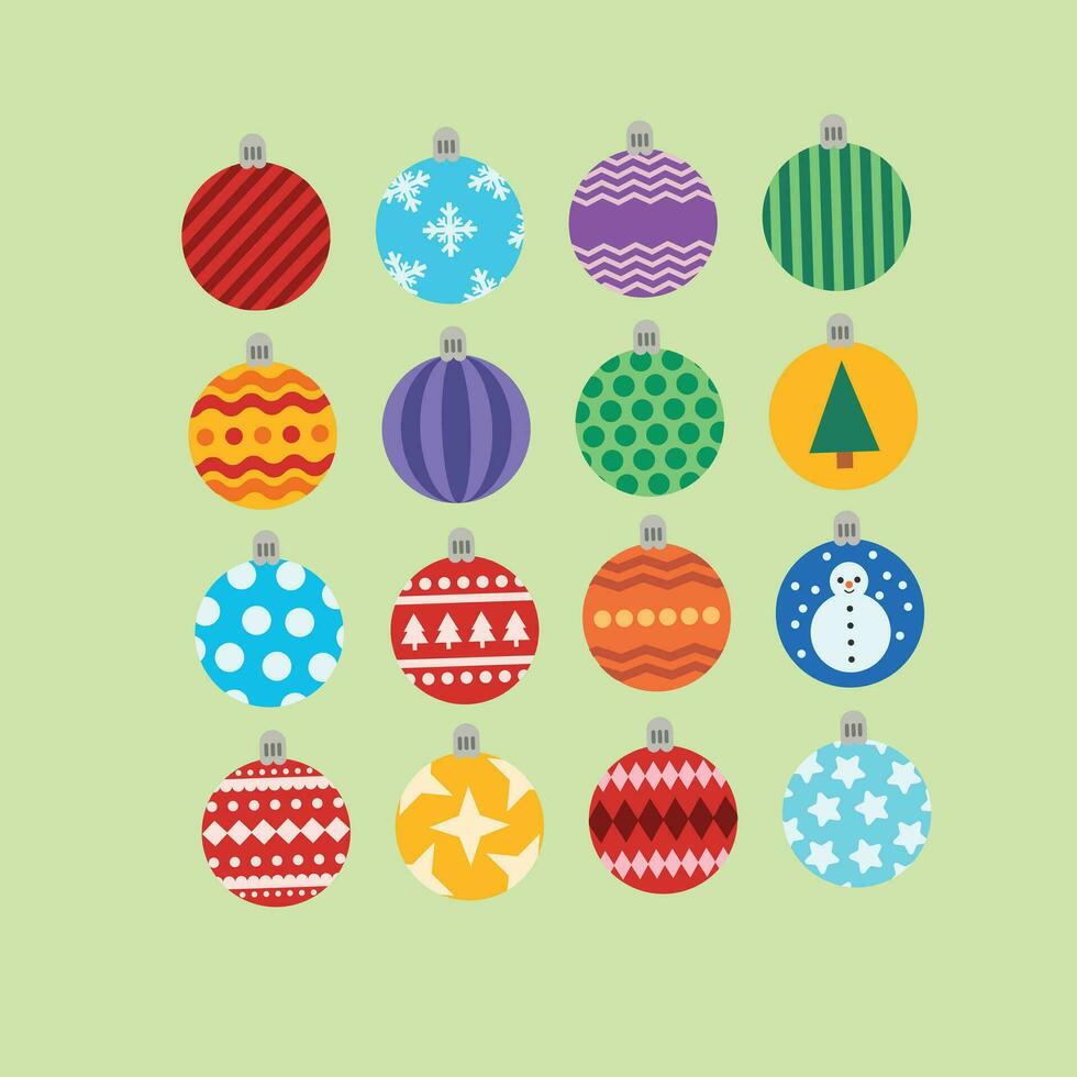 vistoso bola, navidad pelota elemento, conjunto de Navidad árbol juguetes bolas, navidad decoraciones colección vector
