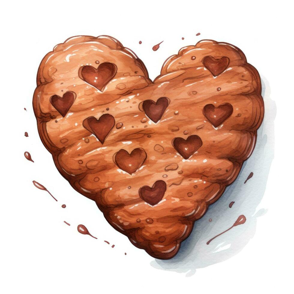 AI generated heart shaped cookie printable sticker, photo