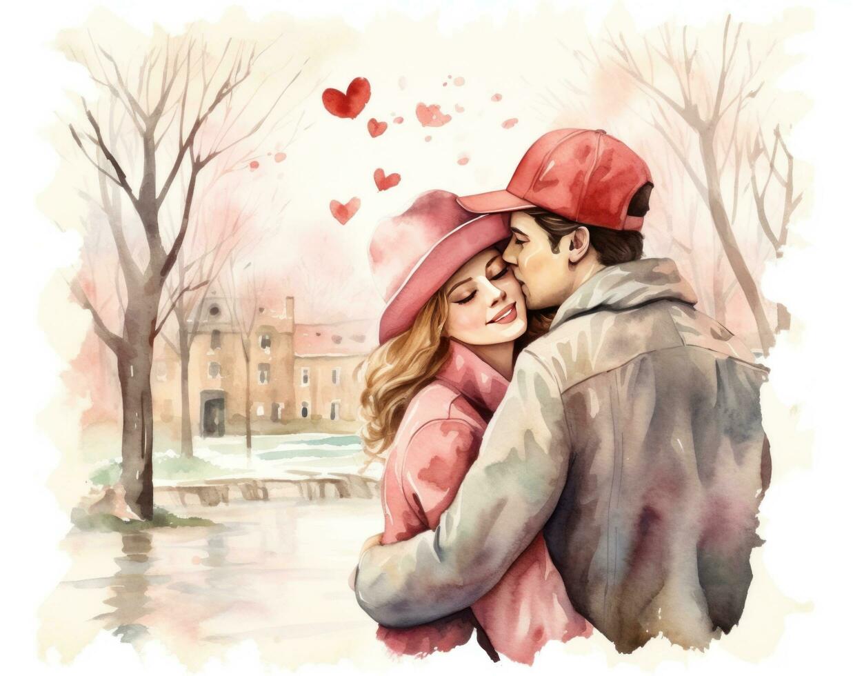 AI generated happy valentines day clip art photo