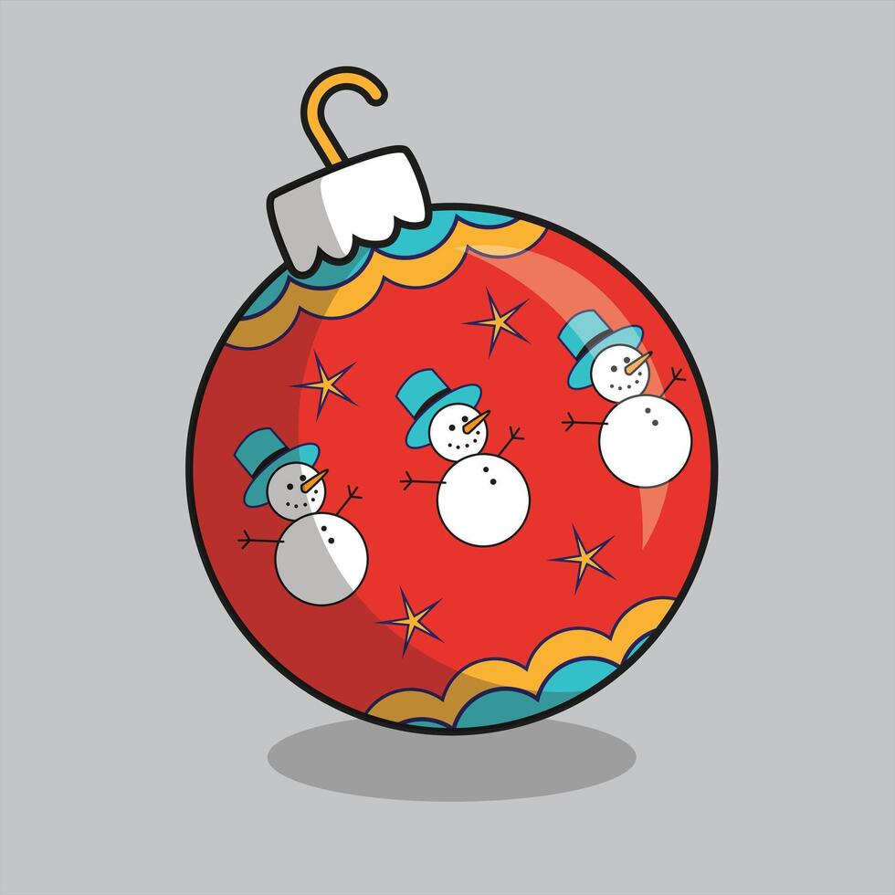 A Christmas Ball,Wave Line Christmas Ball with Yellow, Pink, Blue and Green Colors vector