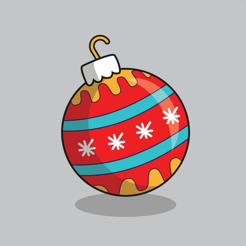 A Christmas Ball,Wave Line Christmas Ball with Yellow, Pink, Blue and Green Colors vector