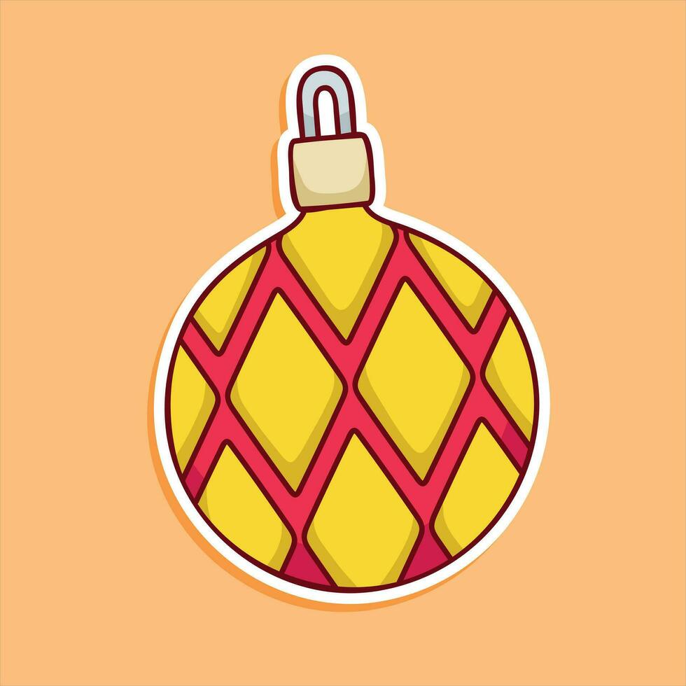christmas ball - ornament icon,red and green striped Christmas ornament,A Christmas Ball,Christmas Bauble Ball Ornament Symbol vector