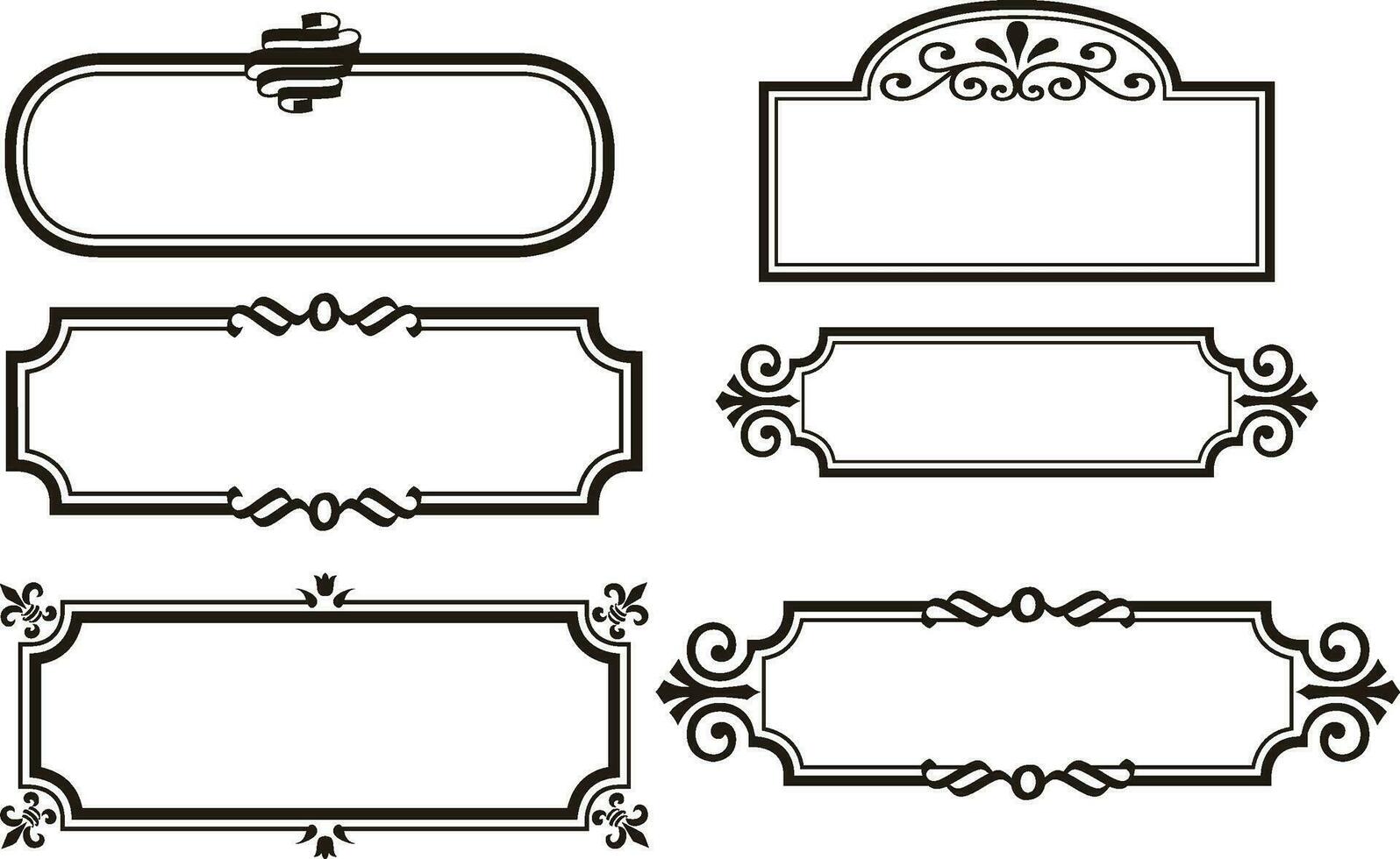 Set ornamental frames divider on black colour,ornamental frames set,Set ornamental frames divider vector