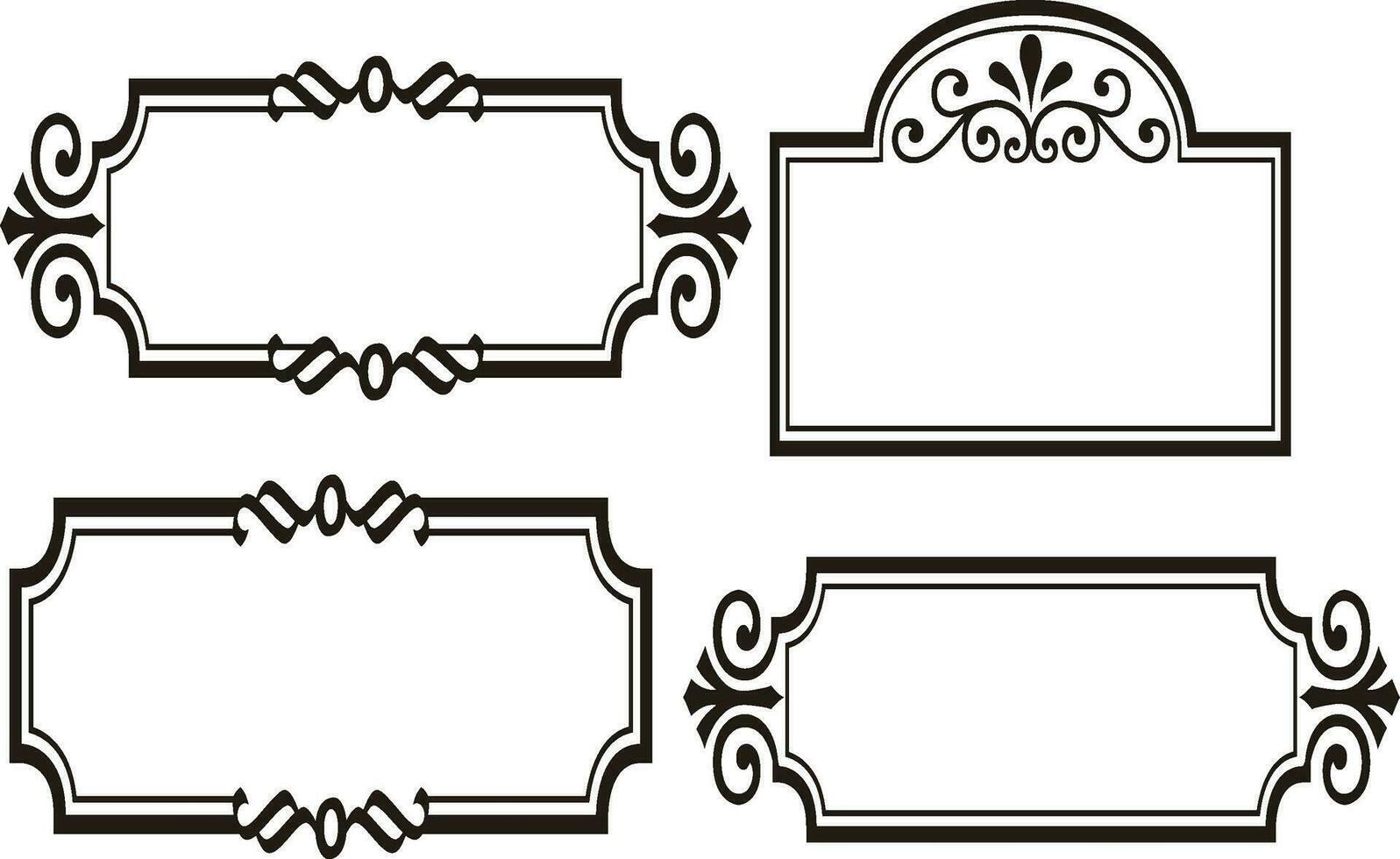 conjunto ornamental marcos divisor en negro color, ornamental marcos establecer, establecer ornamental marcos divisor vector