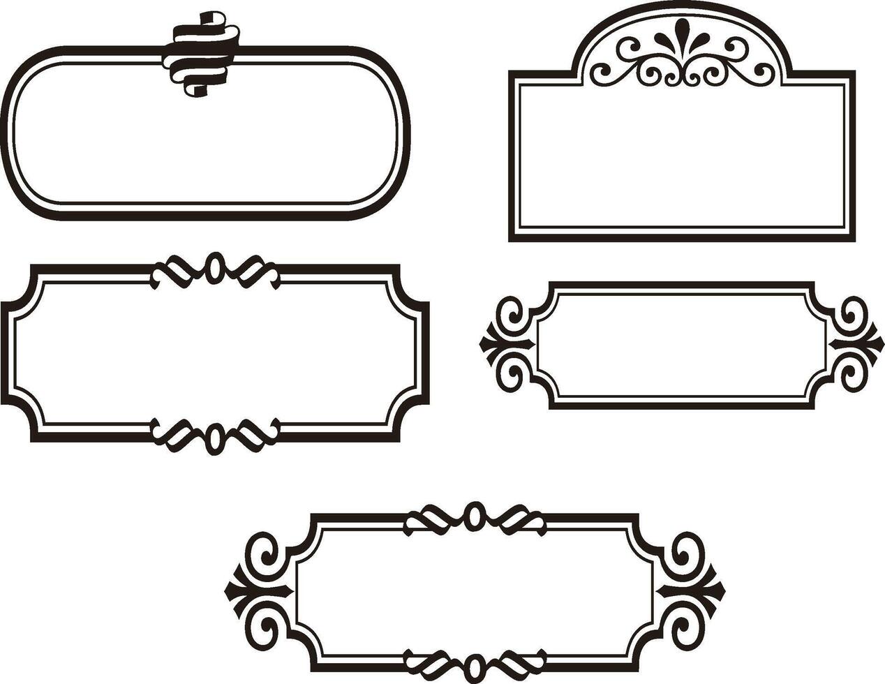 Set ornamental frames divider on black colour,ornamental frames set,Set ornamental frames divider vector