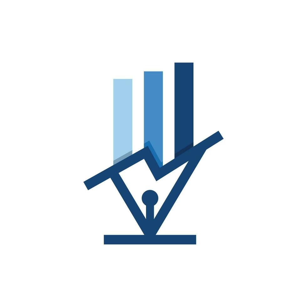 bolígrafo grafico o financiero contabilidad agencia vector logo modelo. esta diseño utilizar Estadísticas símbolo. adecuado para negocio o aprendizaje y agencia