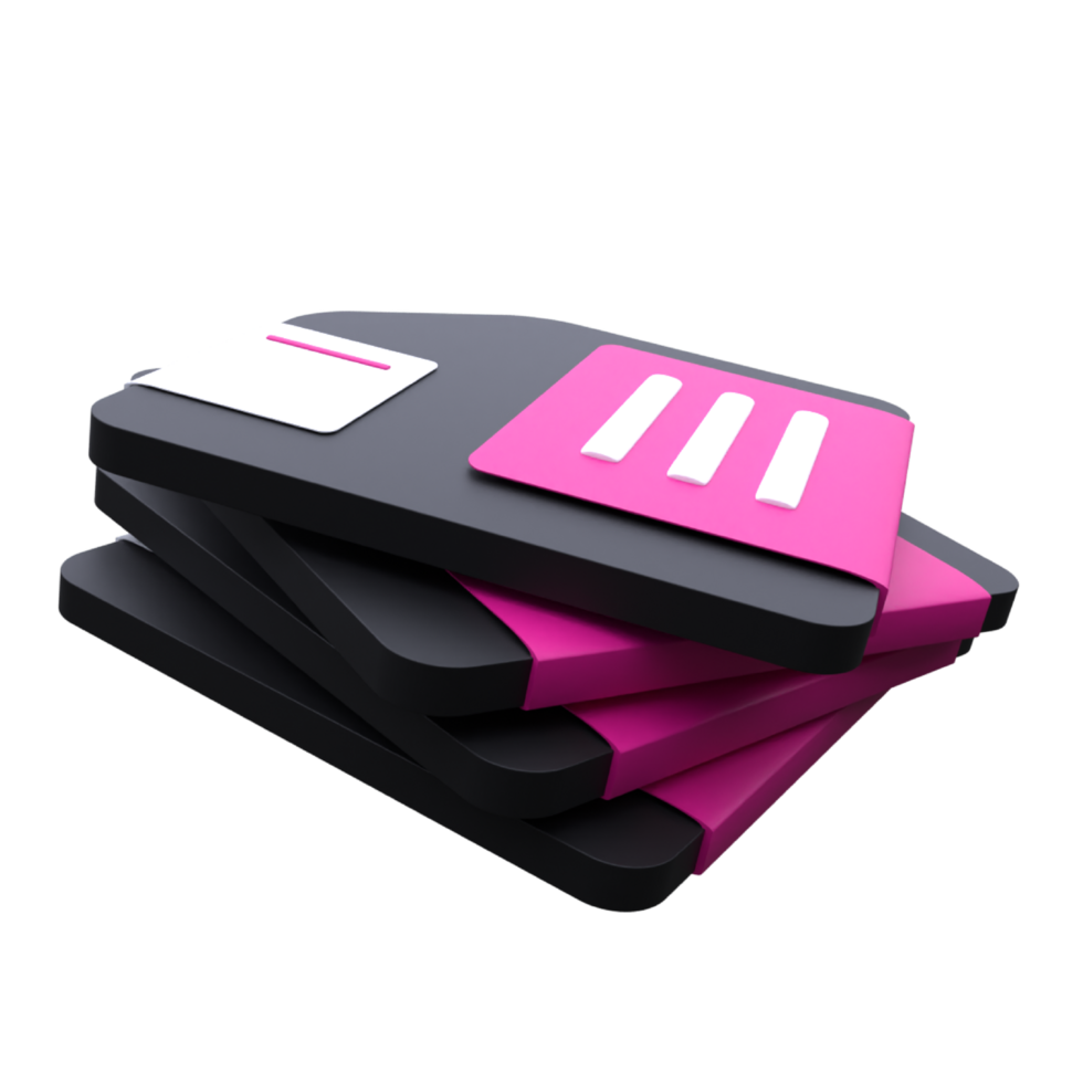 unique 3d rendering Diskette floppy disk icon simple.Realistic vector illustration png