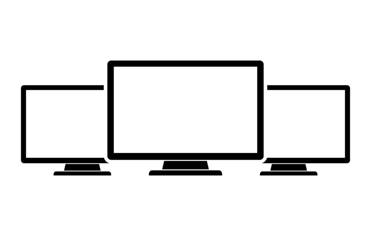 Computer monitors icons isolated on white background. Vector illustration