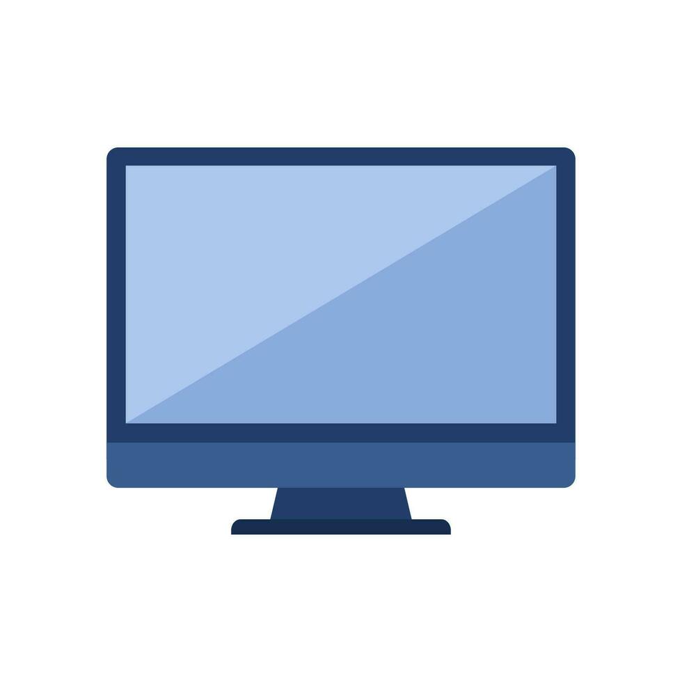 monitor pantalla ordenador personal o televisión icono plano estilo aislado en blanco antecedentes. monitor vector ilustración