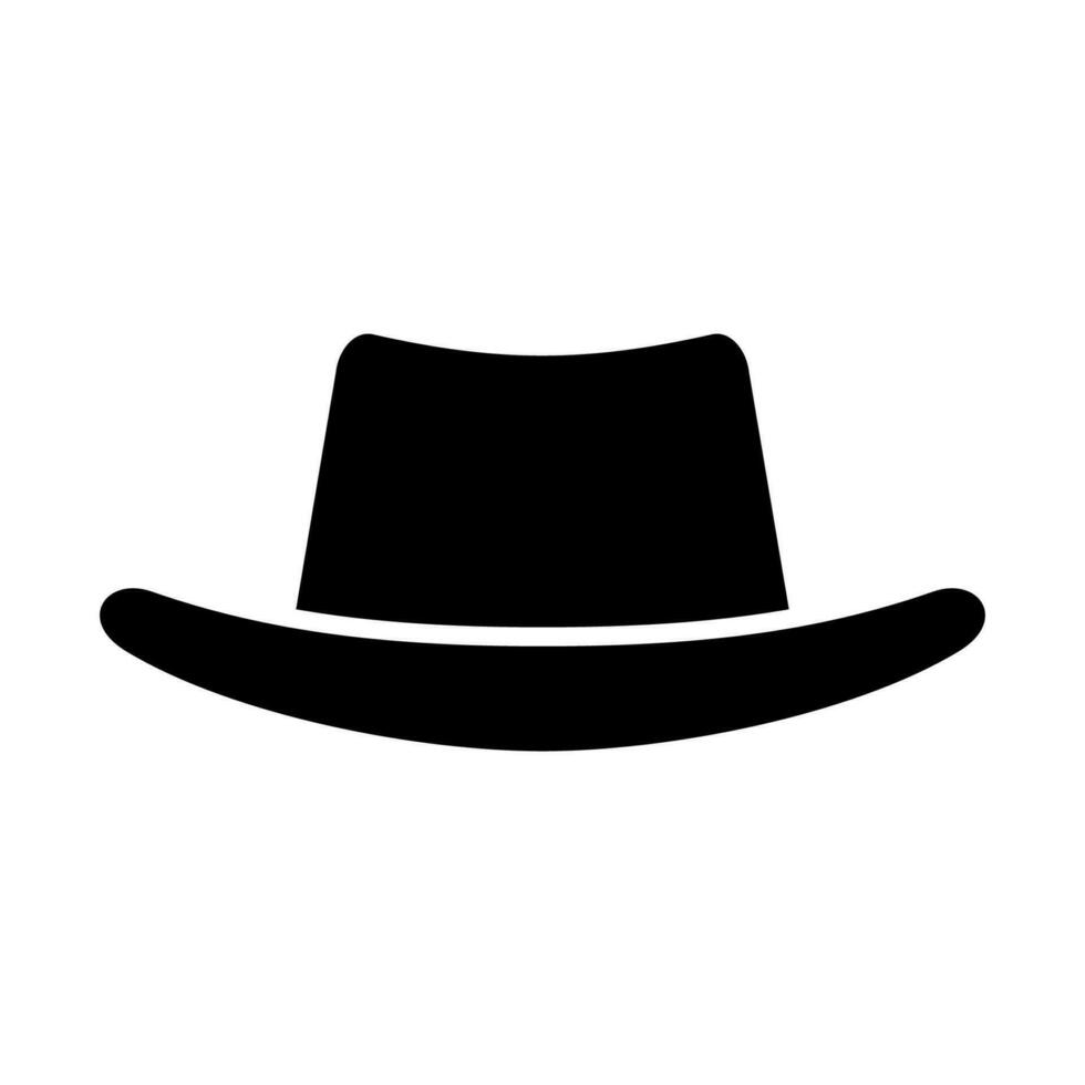 Black cowboy hat icon isolated on white background. Vector illustration