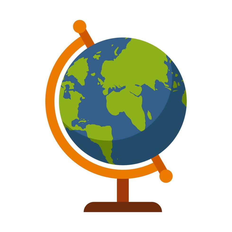 Globe icon in flat style isolated on white background. Vector illustration