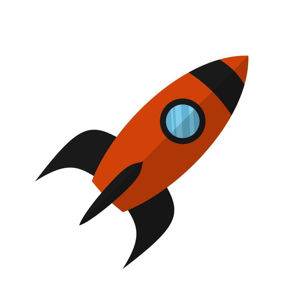 Rocket icon isolated on white background. Vector illustration