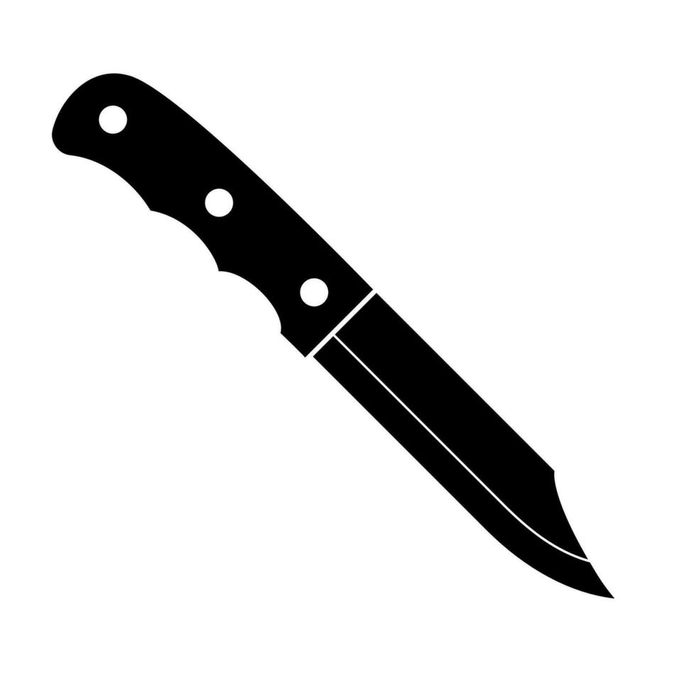 Black knife icon isolated on white background. Vector illustration