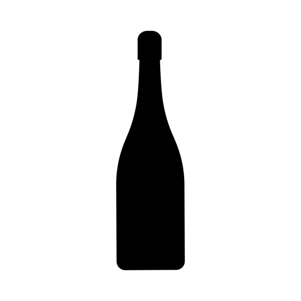 botella de champán icono aislado en blanco antecedentes. vector