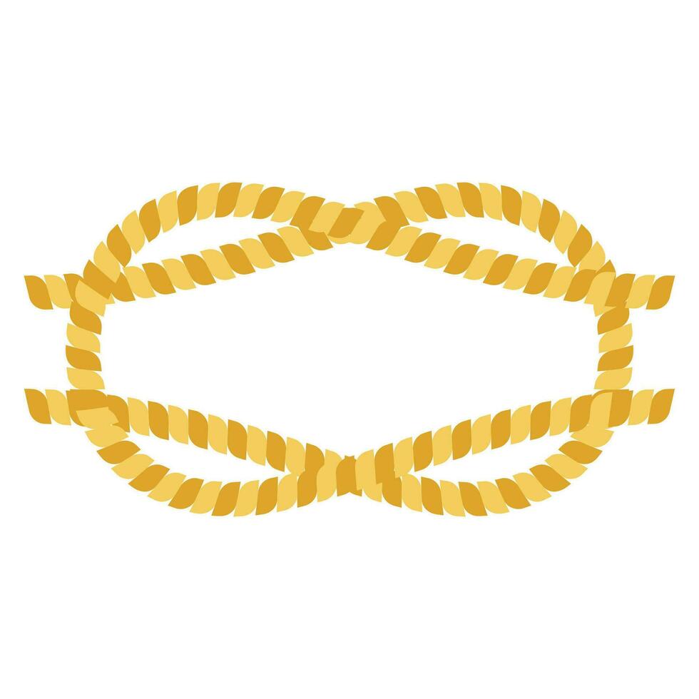 Square knot icon. Two twisted ropes intertwined. Flat knot. Reef knot. vector