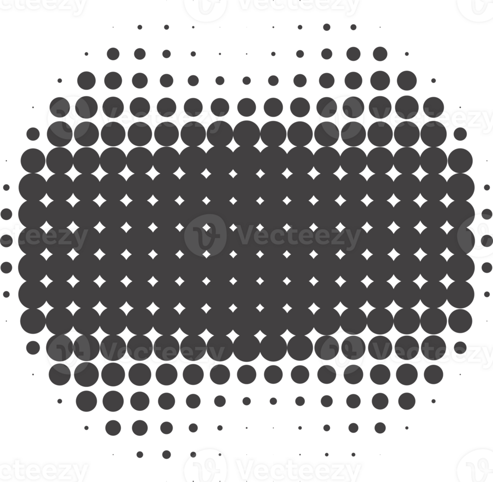 Circle dots with halftone pattern. Round gradient background. Elements with gradation points texture. Abstract geometric shape png