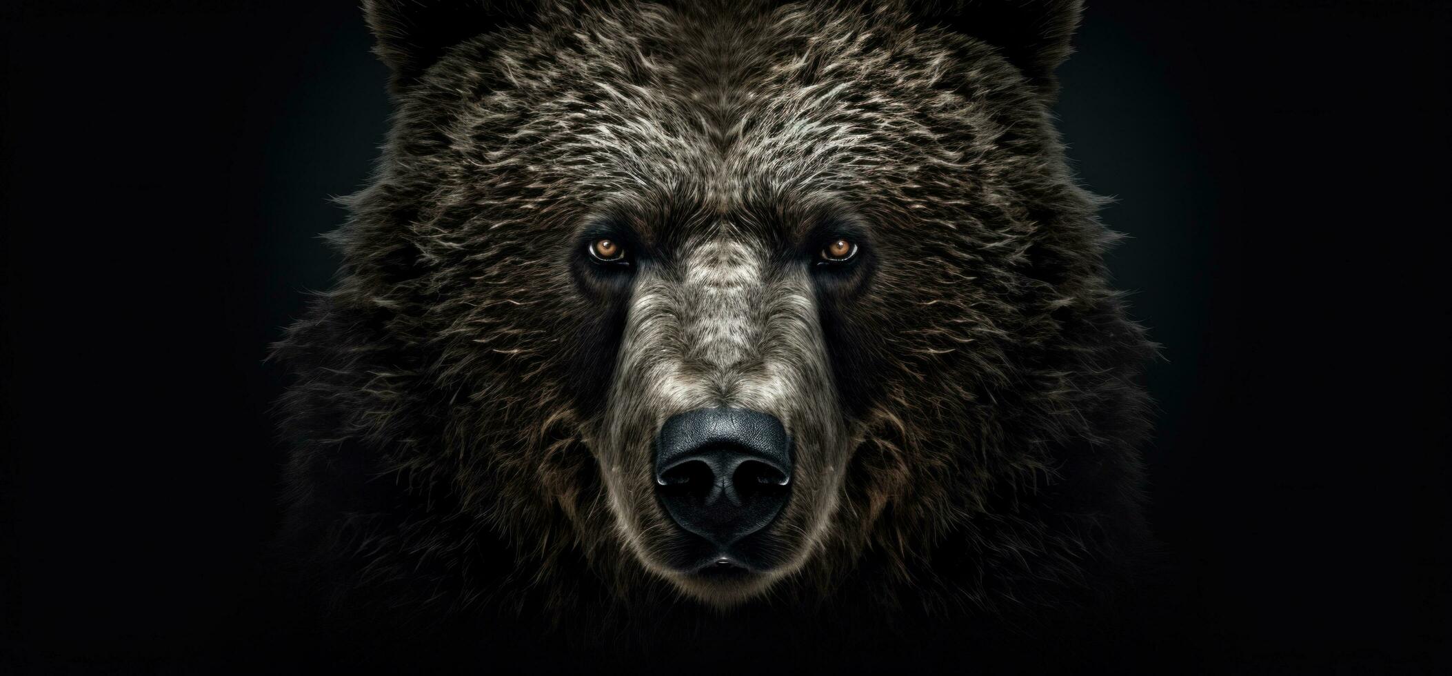 AI generated grizzly bear head photo