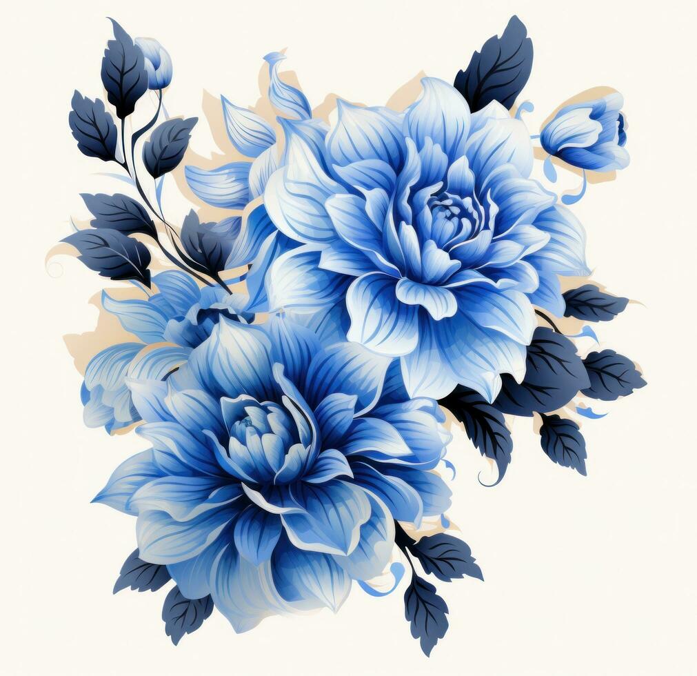 AI generated blue flower png transparent blue chrysanthemum plant clipart photo