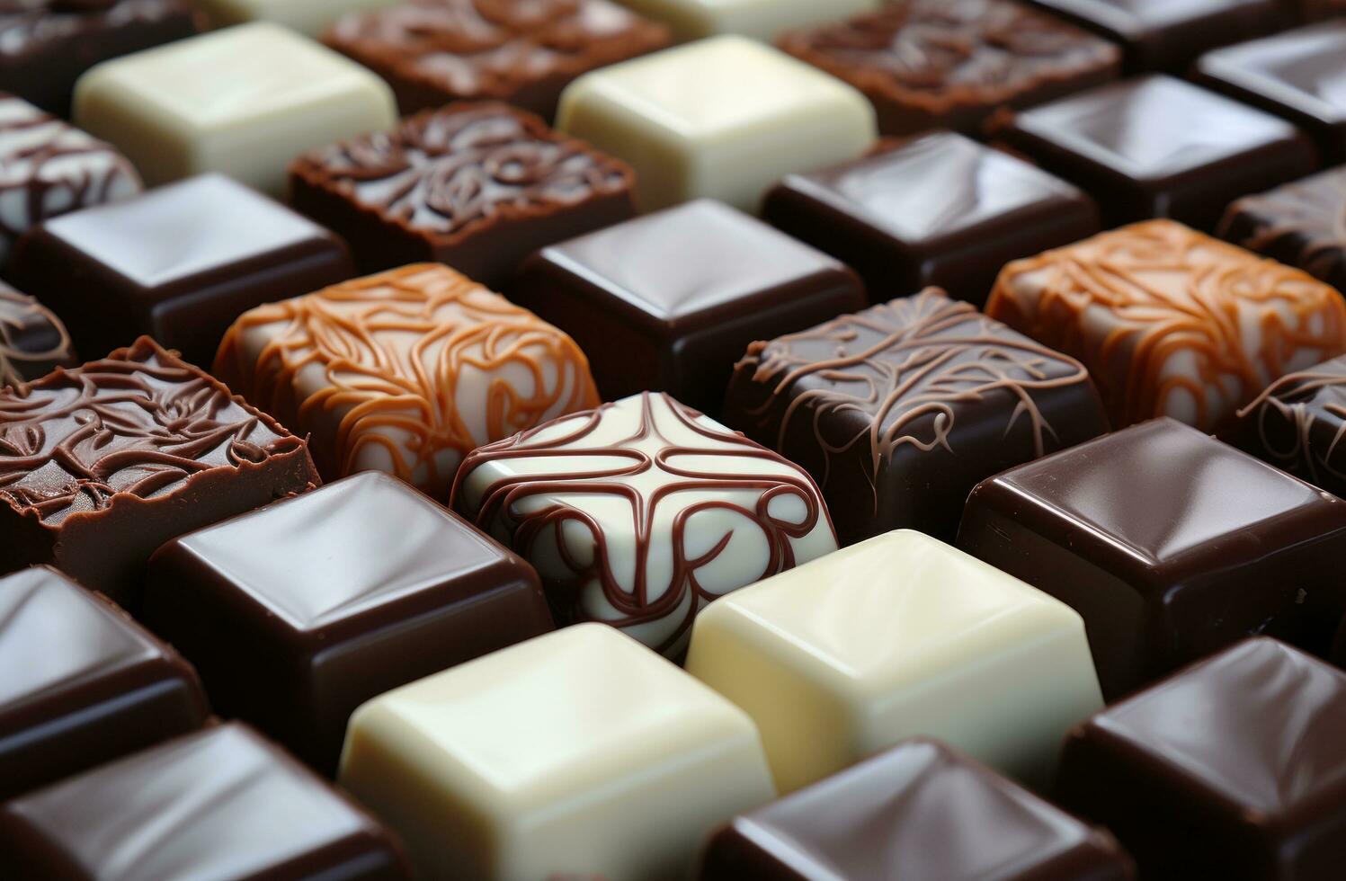 AI generated chocolates and cadbury chocolates photo