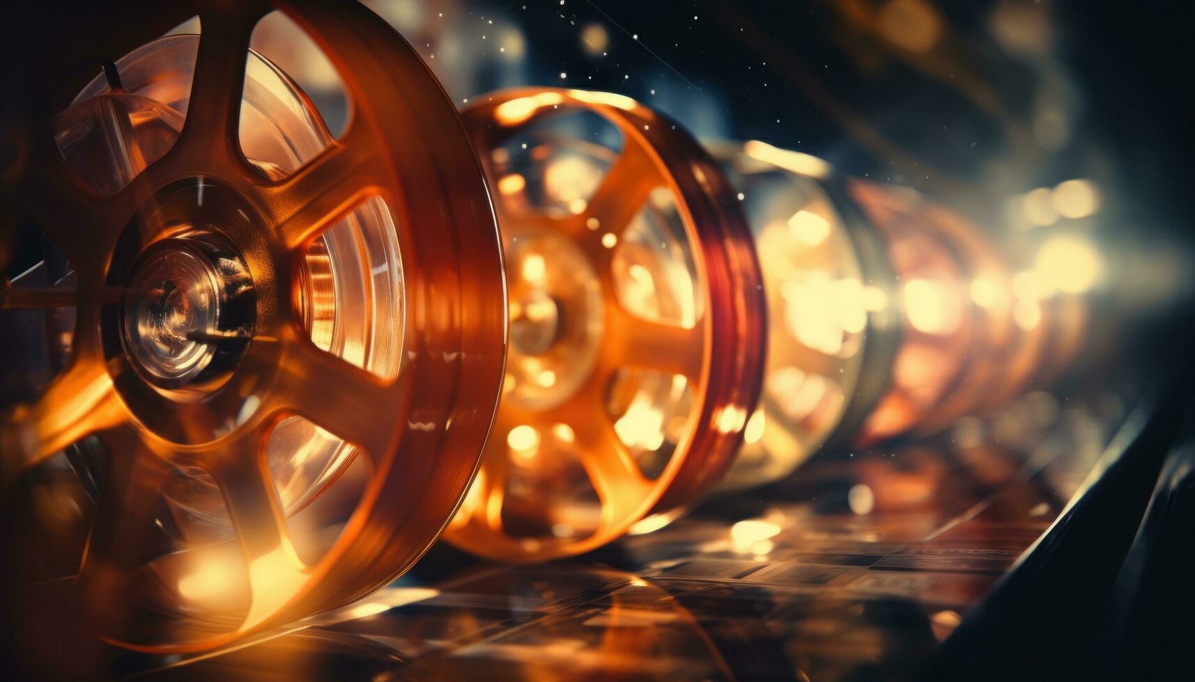 AI generated an image of film reels of film and images photo