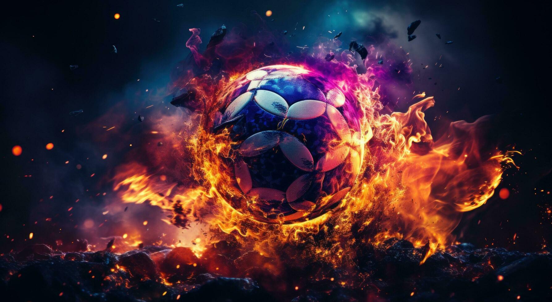 AI generated best fire and flames soccer photo