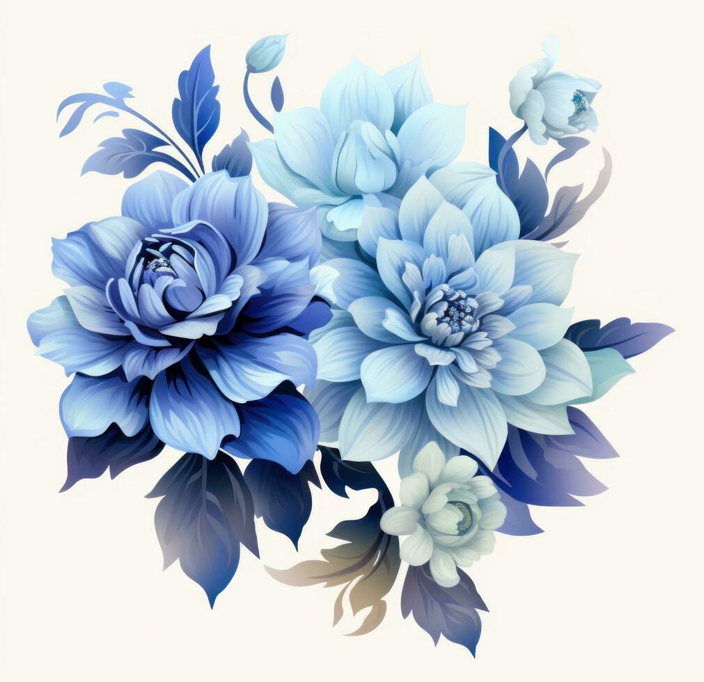AI generated blue flower png transparent blue chrysanthemum plant clipart photo