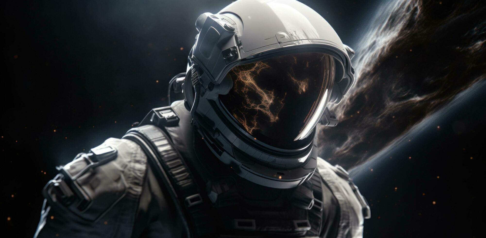 AI generated an astronaut in space with a helmet photo