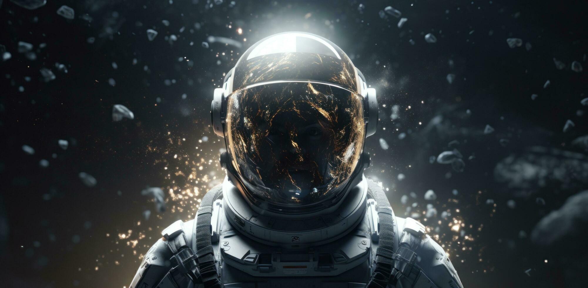 AI generated an astronaut in space with a helmet photo